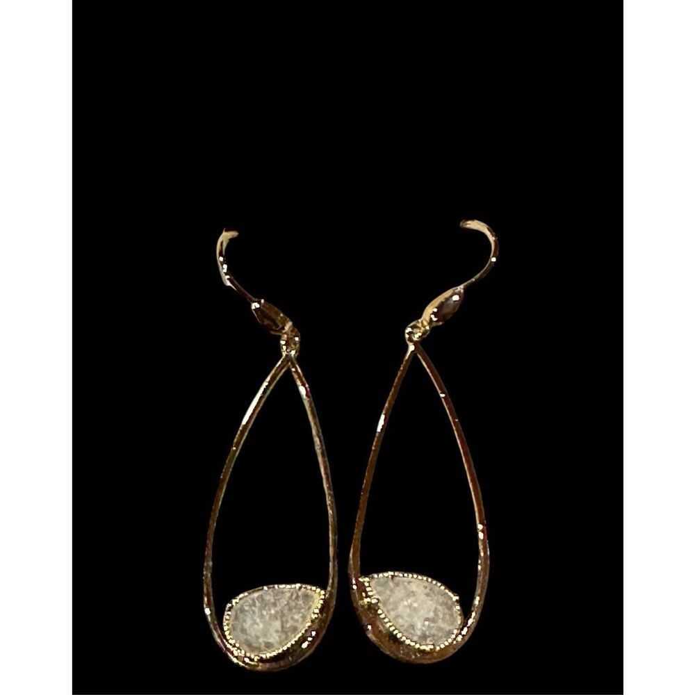 TAI Opal & Gold French Hoop Earrings